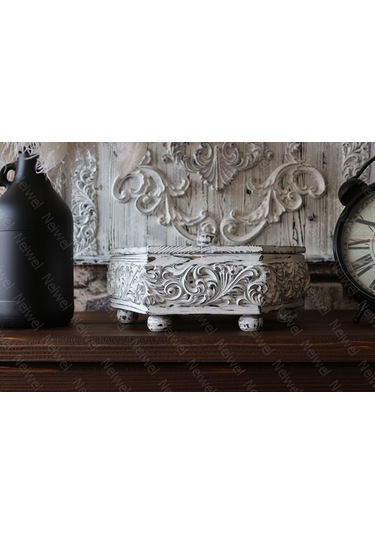 Neiwel Vintage Koezi Eskitme Beyaz Kapaklı Kutu