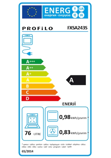 Profilo FXSA243S 76 LT Buhar Destekli Ankastre Fırın