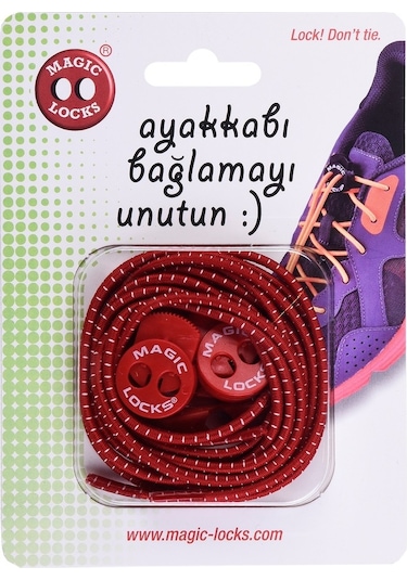 Magic Locks Akıllı Bağcık Yuvarlak- Kırmızı