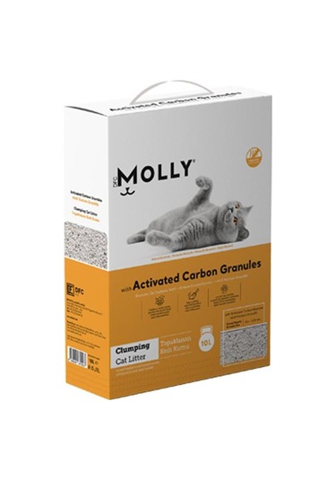 Molly Aktif Karbon Granüllü Bentonit Kedi Kumu 10 Lt