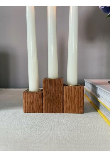 Ahşap Şamdan Set Üçlü