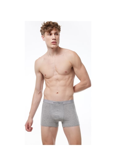 Malabadi Erkek Gri 3'lü Pamuk Elastan Boxer 3m075