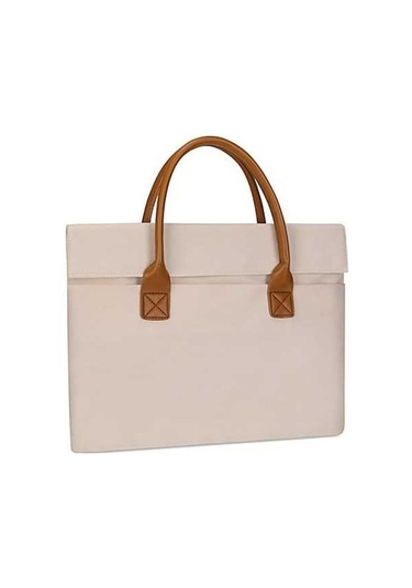 Novahub Taşınabilir Su Geçirmez Oxford Kumaş Laptop Çantası - 34x24x3cm Bej Bej Bej