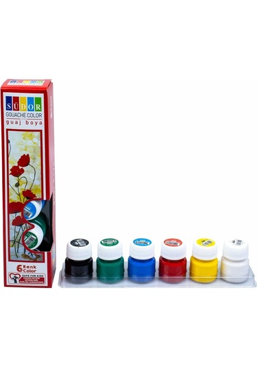 Südor Şişe Guaj Boya 6X15 ML Sd521 Çok Renkli