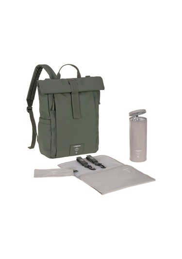 Lassig Rolltop Up Bebek Bakım Sırt Çantası Olive Haki