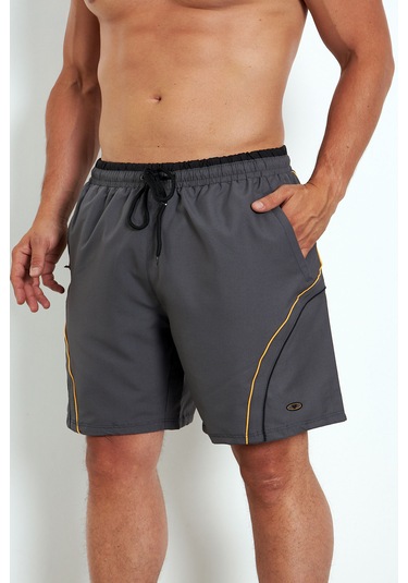 Enrico Ferry Erkek Orta Gri Büyük Beden Deniz Şortu Edy2518b-og Gri