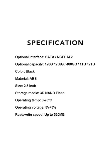 Jeemson 2.5 İnç Sata Arayüzlü 3d Nand Flash Ssd Disk, 128gb Kapasite, 520mb/s Okuma Yazma Hızı