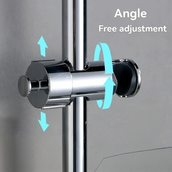 Fochsia Gümüş 360 Derece Dönebilen Duş Başlığı Askısı Ayarlanabilir Kurulum Kolay Gümüş