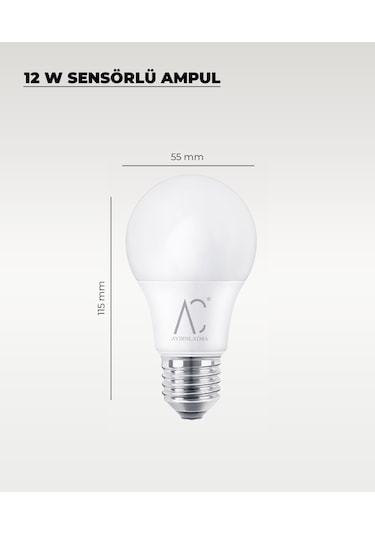 12w Sensörlü Led Ampul 6500k Beyaz Işık Hareket Algılayan Akıllı Ampul