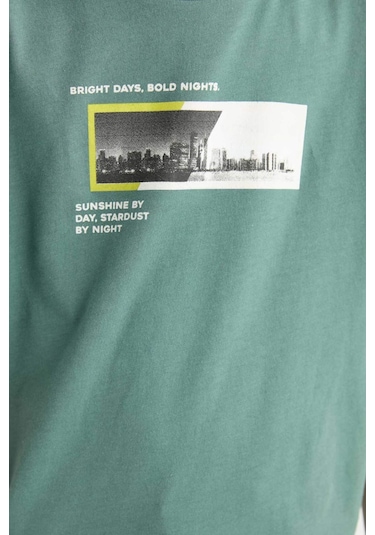 DeFacto Erkek Çocuk Bisiklet Yaka Baskılı Kısa Kollu Tişört F1026A825SMGN758