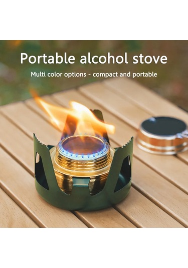 Taşınabilir Mini Alkol Soba Ayarlanabilir Ateş Gücü Tencere Seti Alüminyum Ivory Gray Gri