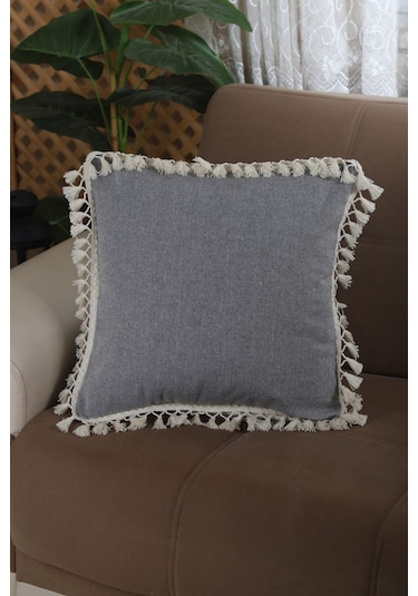Dnc Home Tekstil Ndchome Gri Antrasit Ponponlu Kırlent43 X 43