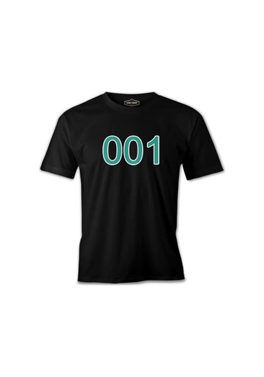 Squid Game-Number 001 Siyah Erkek Tshirt