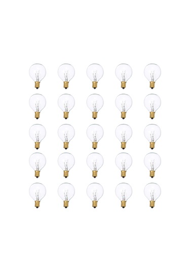 Shineyee G40 Cam Ampul, E12 Taban, 220-240v 7w, 2200k Sıcak Beyaz Işık, Ip44 Su Geçirmez, 3000 Saat Ömür, 25 Adet Paket 20'li Kutu Olarak Sipariş Verin