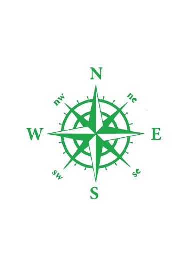 Pusula Araba Sticker 17x17 Cm Yeşil