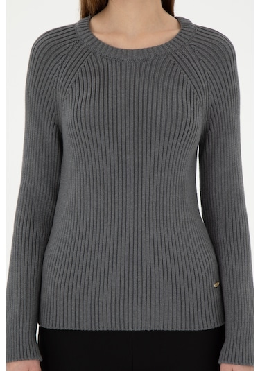 U.s. Polo Assn. Kadın Gri Melanj Kazak /triko 50297095-vr086 GRİ MELANJ Gri Melanj