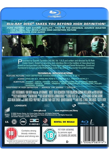 Hostel Blu-ray 2007 Region Free Uk Baskı Tr Altyazılı
