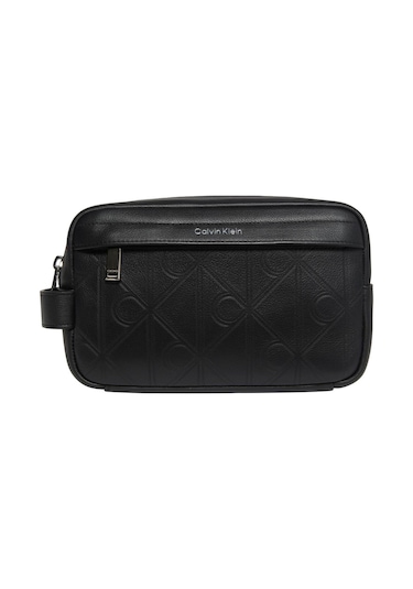 Calvin Klein Erkek Xl Emblem Aop Emboss Siyah Dopp Kit-13203 Siyah