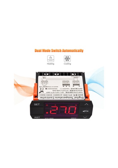 Geeksen Stc-3000 Akıllı Sıcaklık Kontrol Cihazı 30a - Isıtma/soğutma, Doğrulama, Gecikmeli Başlangıç, Alarm, Veri Kilidi - Ac 220v