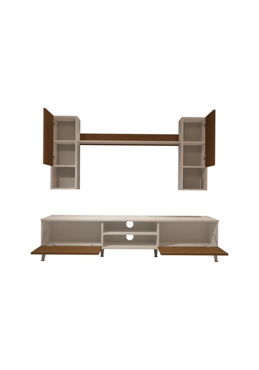 Decoraktiv Eko 5da Mdf Dvd Silver Tv Ünitesi Tv Sehpası Beyaz - Ceviz