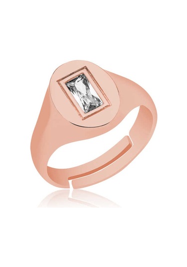 Blackcraft Gümüş Ayarlanabilir Rose Baget Taşlı Şovalye Yüzük Bc-946bdd Renkli