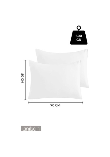 6'lı Mikrofiber Antialerjik Yastık - 600gr, 50x70cm, Boncuk Silikon Dolgulu