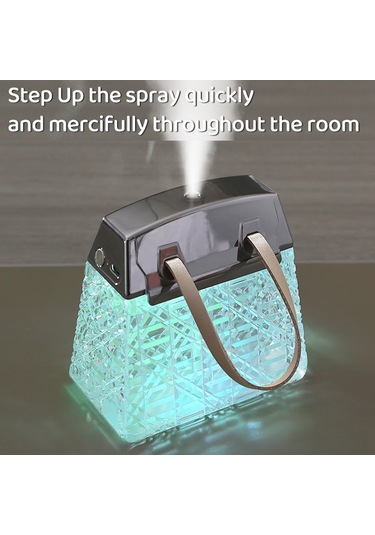 Sones Masaüstü Küçük Kristal Çanta Nemlendirici Aroma Ortam Aydınlatması, Renk: Mavi Şarj Edilebilir