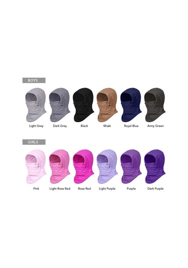 Wezone Çocuklar İçin Polar Balakava - Kışlık Sıcak, Rüzgar Geçirmez Ve Nefes Alabilir Yüz Maskesi Açık Gül Kırmızısı/koyu Gri