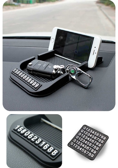 Araç İçi Kaydırmaz Ped 3d Numaratör Telefon Tutuculu Fr313