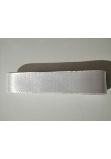 Abarta Saten Kurdele %100 Polyester-30mm 3cm -beyaz-8.30metre 3 Cm