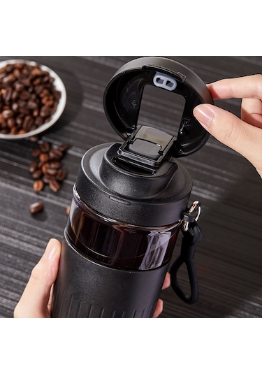 Aurora Yüksek Sıcaklıga Dayanıklıcam Bardak, Kaymaönlici Bardağı Kapağı, Su Bardağı, Pipet, "dan İçmeçiftçi" Kullan Siyah