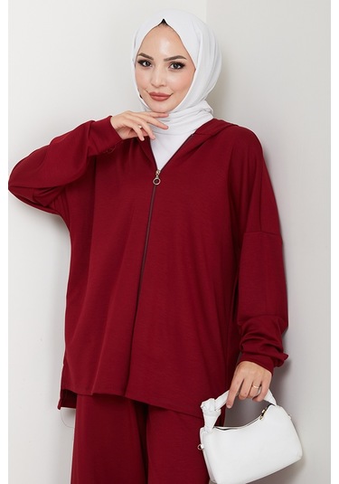 Kapüşonlu Oysho İkili Takım 1609 - Bordo Bordo