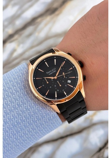 Ferrucci Function Erkek Kol Saati 3 Atm+siyah Renk Çelik Kordon&kasa+bileklik Zmfer100