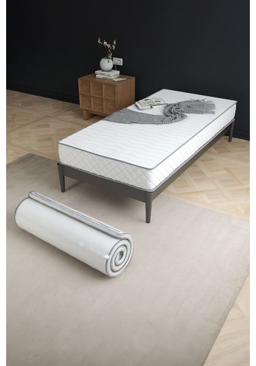 Aksviva Cloud Tek Kişilik Yaylı Yatak BEYAZ