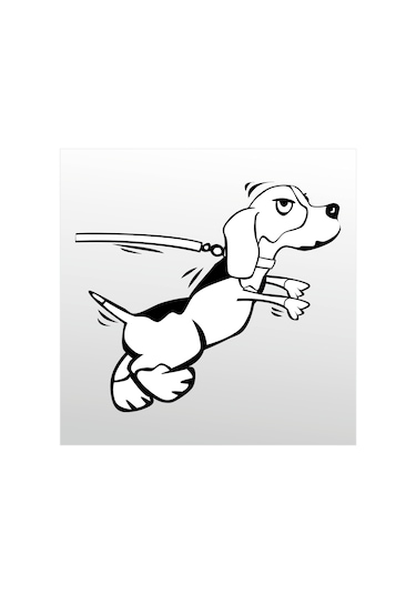 Folyo Sticker Kızgın Köpek 50cm Uzunluk Siyah