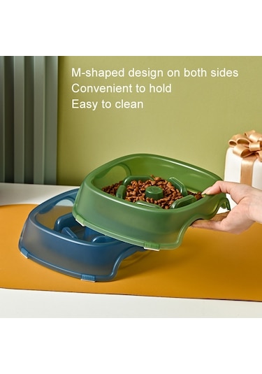 Cbtx Kare Işık Şeffaf Slow Food Evcil Hayvan Mama Kabı Köpek Maması Kedi Mama Kasesi Gri