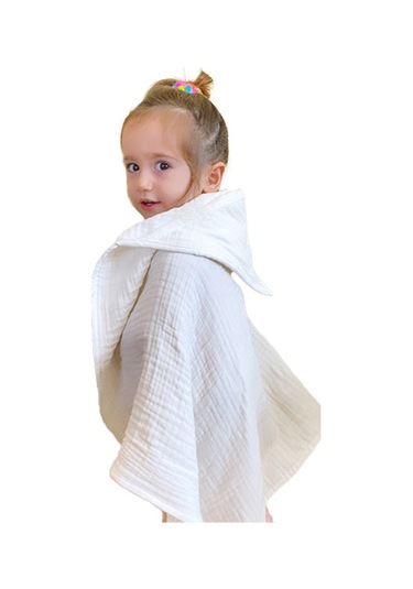 Dört Katlı Müslin Kapşonlu Bebek Çocuk Havlu Kundak Banyo havlusu