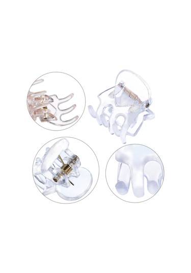 Dofolink 24'lü Mini Reçine Saç Klipsi - Şeffaf, Dayanıklı, Saçı Hasar Vermeyen, Çocuklar İçin Zarf Tipi Saç Aksesuarı Şeffaf