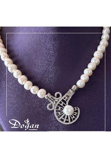 Doğan Silver 925 Ayar Gümüş Madalyon İncili Kolye Dgn21590