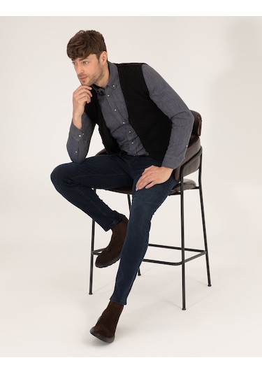 Pierre Cardin Erkek Siyah Triko Yelek 50263175-vr046 Siyah