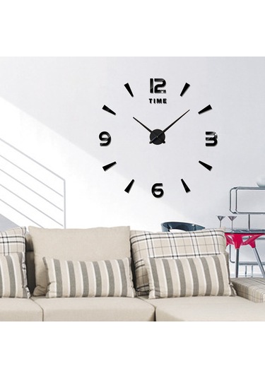 Vkemall Kendin Yap Duvar Saati Çerçevesiz 3d Aynalı Duvar Saati Büyük Sessiz Duvar Çıkar Çok Renkli
