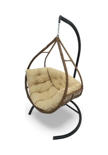 Wellagarden Selge Tekli Rattan Salıncak Kahve