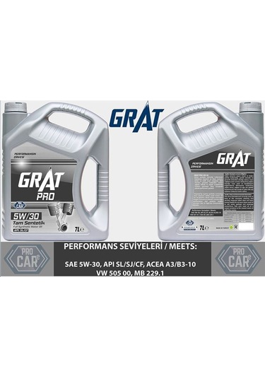 Grat 5W-30 Tam Sentetik Motor Yağı 7 L