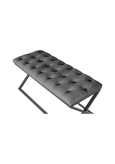 Varcera Antrasit Chester Model Kapitoneli Puf&bench&koltuk&oturma Bankı&teddy Puff&yatak Odası Takım Önü&ucu