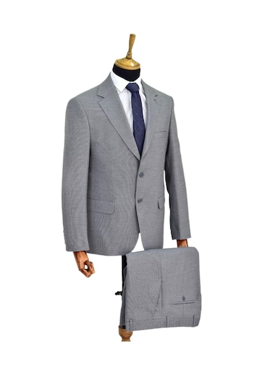 Suitmen Erkek 4 Drop Çift Yırtmaçlı Takım Elbise Bgl-st04565 Açık Gri