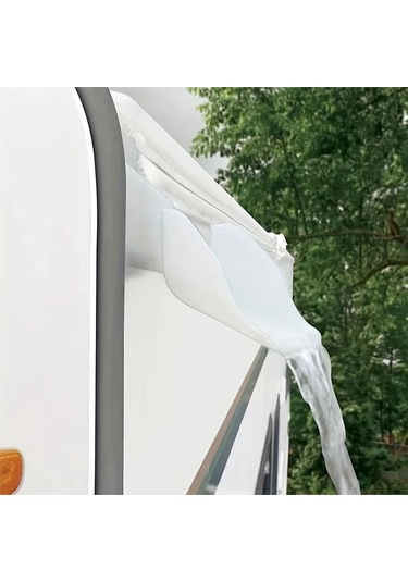 Chuangyinshop 2 Adet Pvc Karavan Çatı Oluk Su Tahliye Sistemi - Beyaz, Çeşitli Modellere Uygun