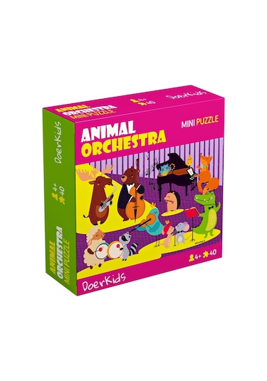 Doerkids Hayvan Orkestrası Mini Puzzle 40 Parça 4 Yaş