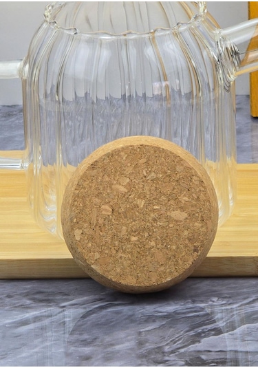Ecolis Cam Yağdanlık Takımı - Mantar Kapaklı Yağlık Takımı - 2x750 Ml