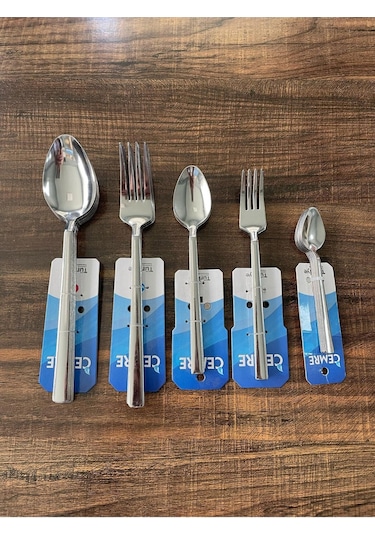 Enashop Paslanmaz Çelik Tatlı Kaşığı Seti 6 Adet Klasik Düz Model Inox