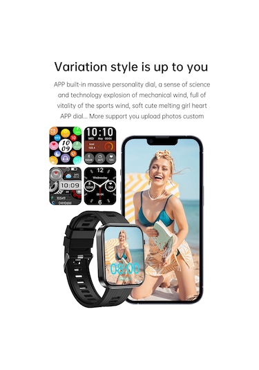 Teltree 1.96" Bluetooth 5.0 Ip67 Su Geçirmez Kare Akıllı Saat (İthalatçı Garantili)